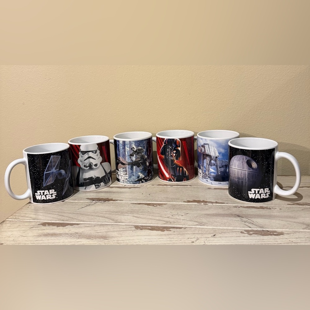 Star Wars Set of 6 Galerie Coffee Mugs/Cups, Lucasfilm Ltd. Ceramic